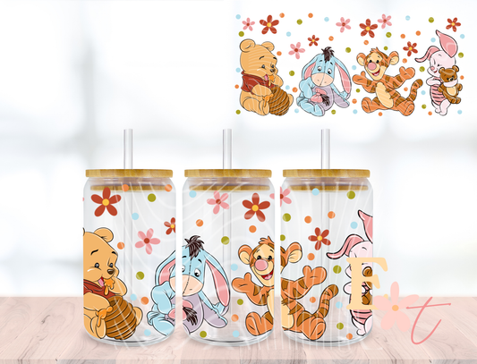 Bear Friends 16oz Libbey UV DTF Wrap