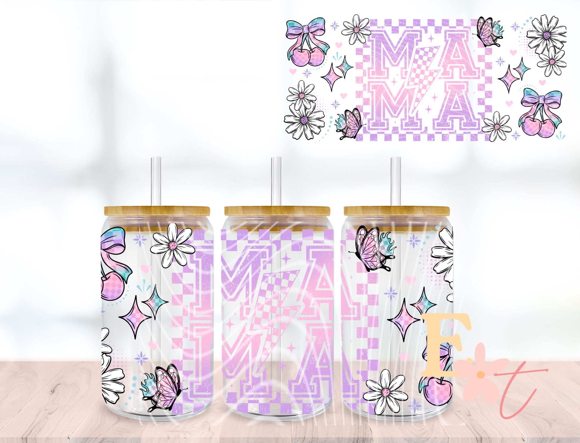 Mama UV DTF wrap for 16oz Libbey glass