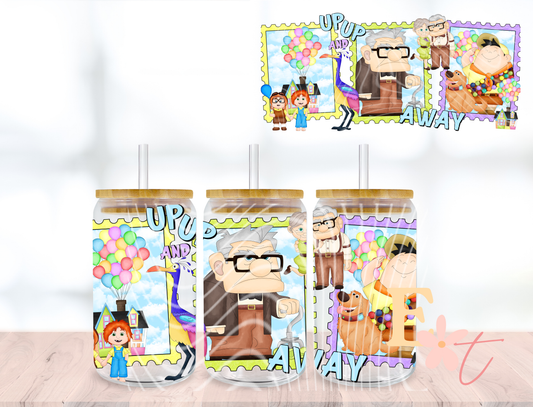 Retro Seamless Pattern UV DTF wrap for 16oz Libbey glass