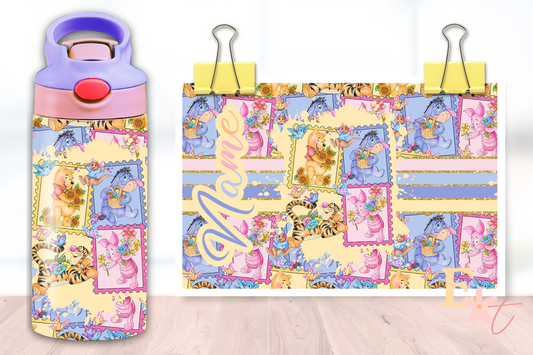 Floral Bee UV DTF wrap for 16oz Libbey glass
