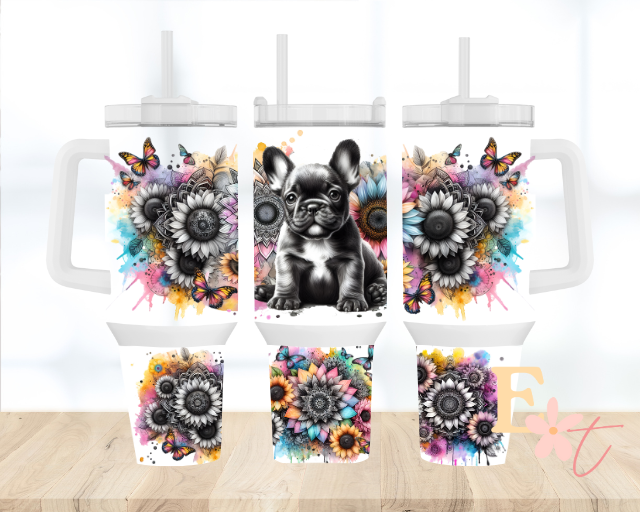 Frenchie 40oz Tumbler Sublimation Wrap