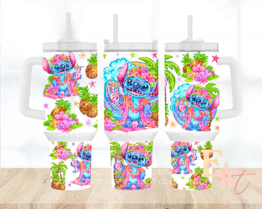 Blue Monster 40oz Tumbler Sublimation Wrap