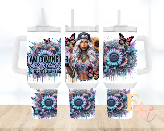 Tattoo Girl 40oz Tumbler Sublimation Wrap