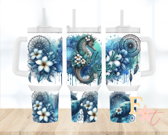 Boho Sea 40oz Tumbler Sublimation Wrap