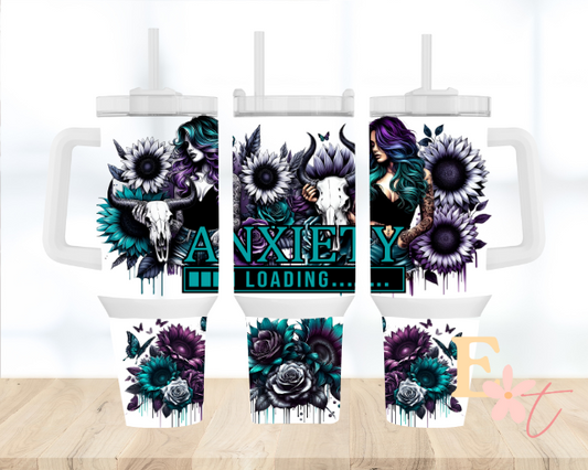 Anxiety Loading 40oz Tumbler Sublimation Wrap
