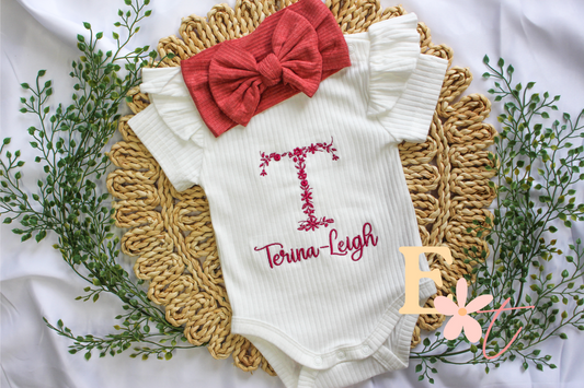Personalised Ruffled Floral Romper