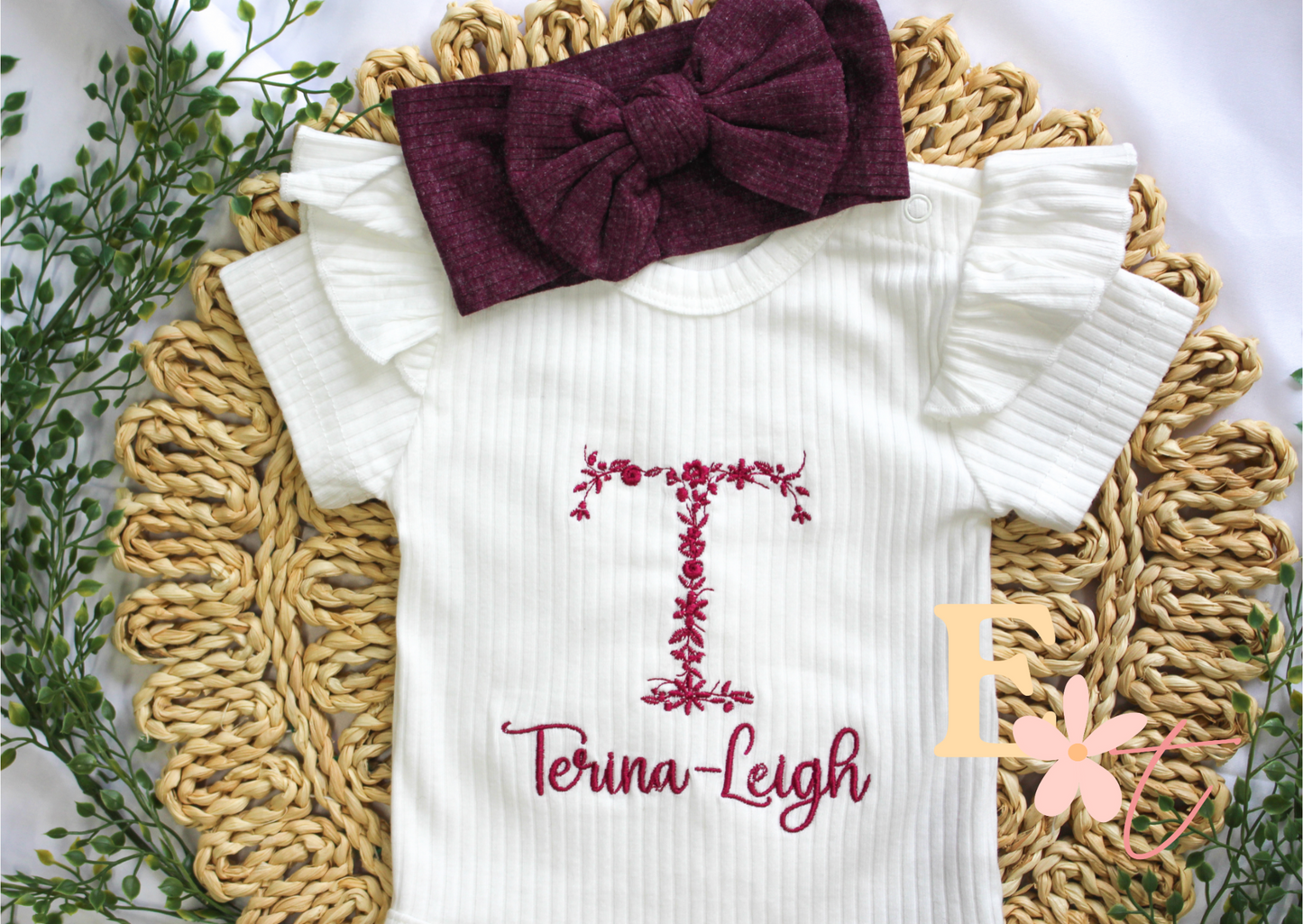Personalised Ruffled Floral Romper