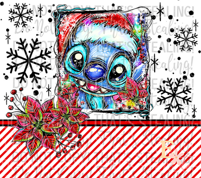 Blue Christmas Monster 20oz Sublimation Wrap
