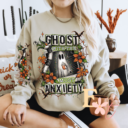 Ghost with Anxiety Ready to Press DTF Transfer