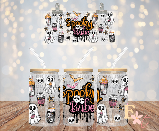 Spooky Babe 16oz Libbey UV DTF Wrap