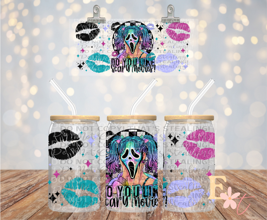 Horror Girlie Ghost 16oz Libbey UV DTF Wrap