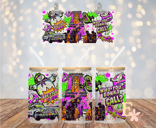 Who you Gonna Call 16oz Libbey UV DTF Wrap