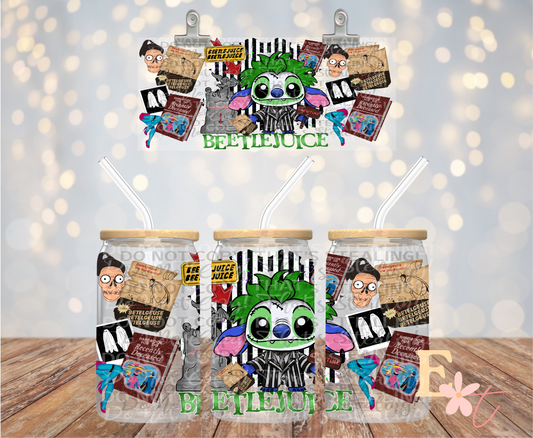 Beetle Monster 16oz Libbey UV DTF Wrap