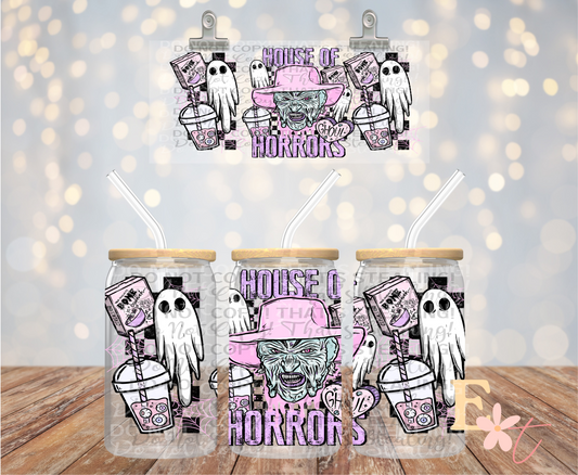 House of Horrors Creeper 16oz Libbey UV DTF Wrap
