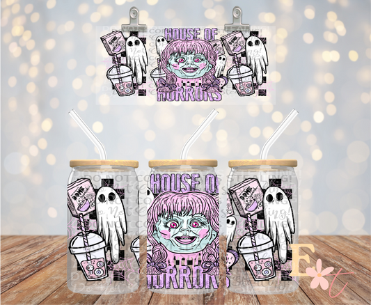 House of Horrors Anna 16oz Libbey UV DTF Wrap