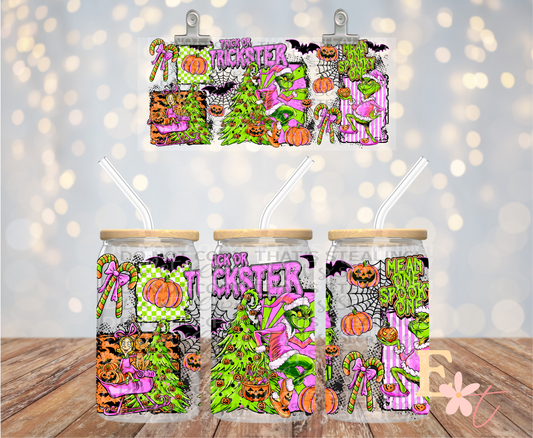 Halloween Trickster 16oz Libbey UV DTF Wrap