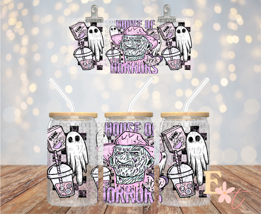 House of Horrors Fred 16oz Libbey UV DTF Wrap