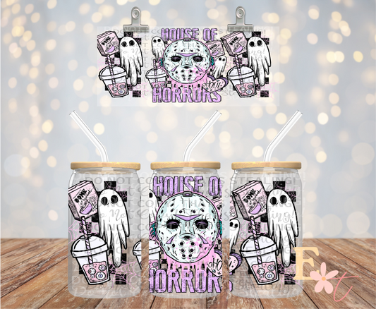 House of Horrors Jason 16oz Libbey UV DTF Wrap