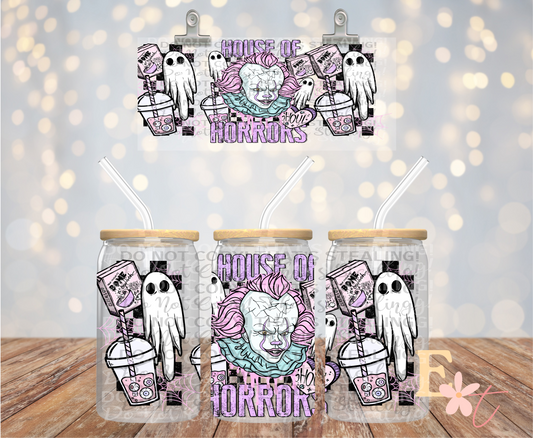 House of Horrors Pen Wise 16oz Libbey UV DTF Wrap