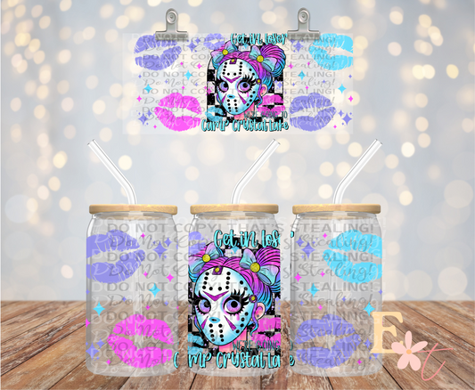 Horror Girlie Jason 16oz Libbey UV DTF Wrap
