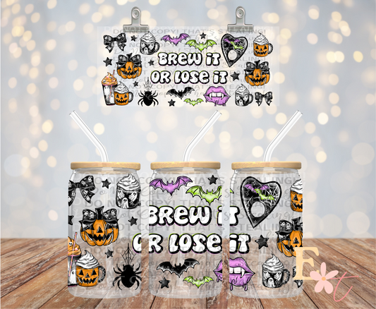 Brew it or Lose it 16oz Libbey UV DTF Wrap