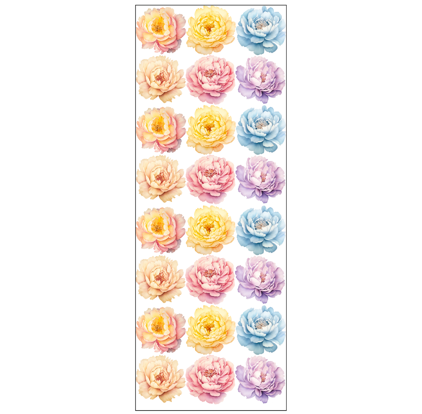 Pastel Peony Flower Wall Decals