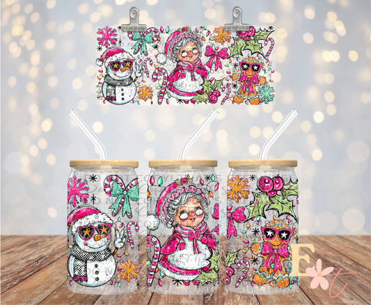 Mrs Clause 16oz UV DTF Wrap