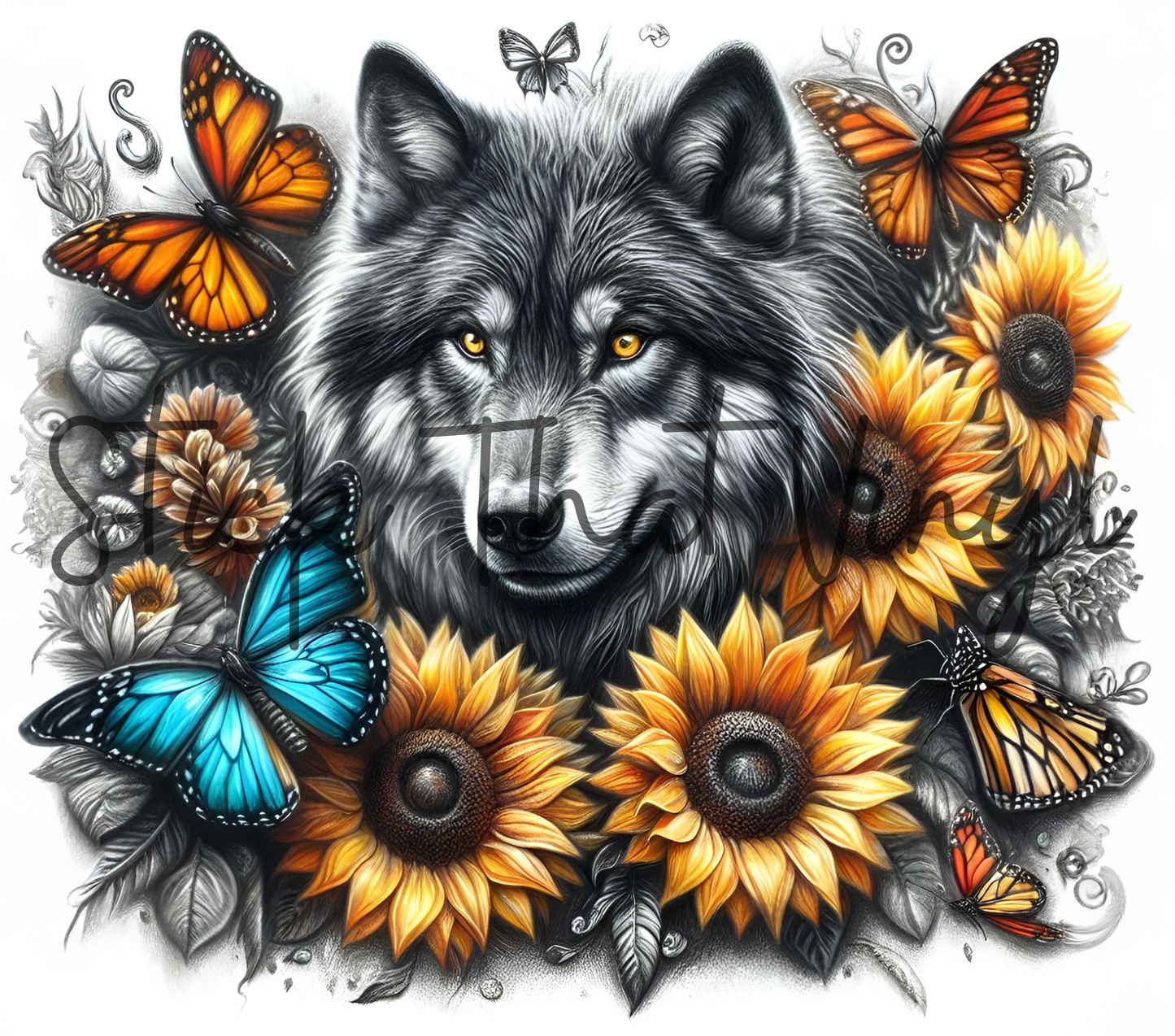Wolf 20oz Tumbler Sublimation Wrap
