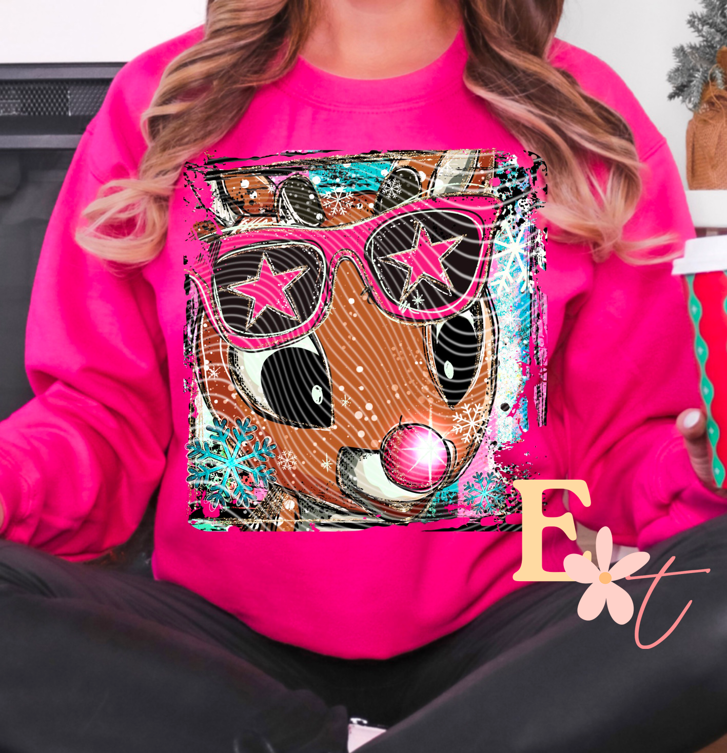 Rudolph Selfie Ready to Press DTF Transfer