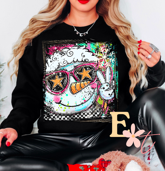 Selfie Snowman Ready to Press DTF Transfer