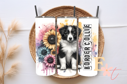 Border Collie 20oz Tumbler Sublimation Wrap