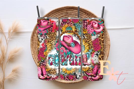 Cowgirl 20oz Tumbler Sublimation Wrap