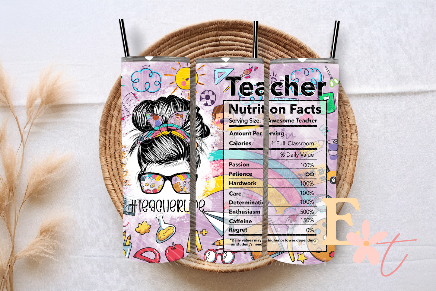 Teacher 20oz Tumbler Sublimation Wrap