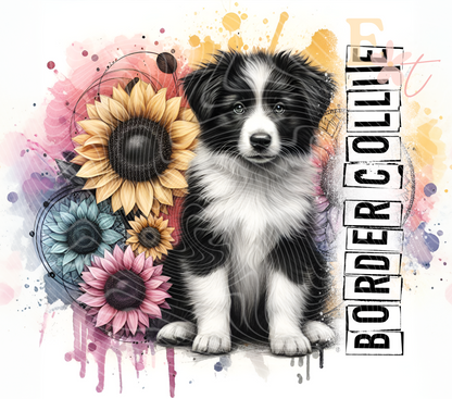 Border Collie 20oz Tumbler Sublimation Wrap