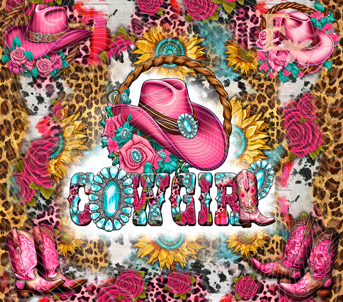 Cowgirl 20oz Tumbler Sublimation Wrap