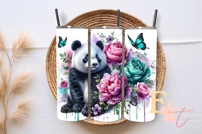 Floral Panda 20oz Tumbler Sublimation Wrap