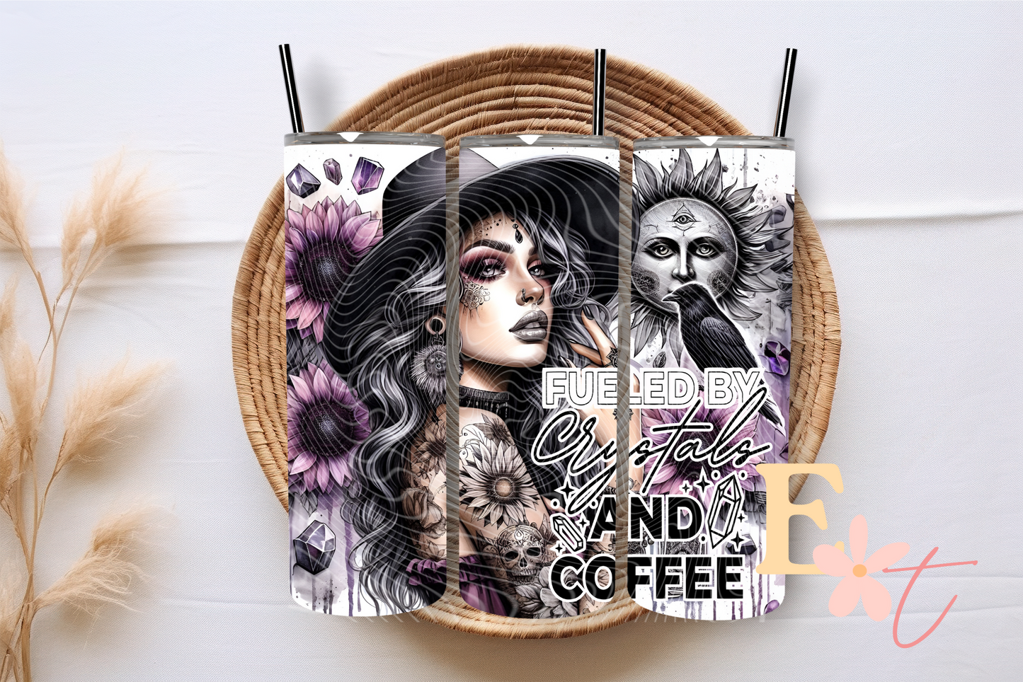 Crystals and Coffee 20oz Tumbler Sublimation Wrap