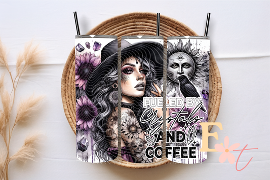Crystals and Coffee 20oz Tumbler Sublimation Wrap