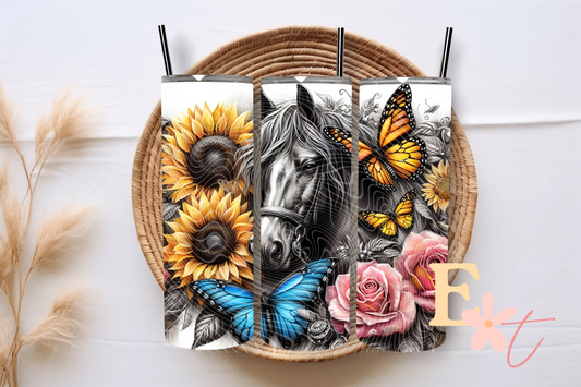 Stencil Horse 20oz Tumbler Sublimation Wrap