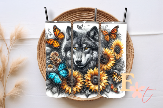 Stencil Wolf 20oz Tumbler Sublimation Wrap