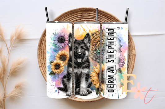 German Shepherd 20oz Tumbler Sublimation Wrap