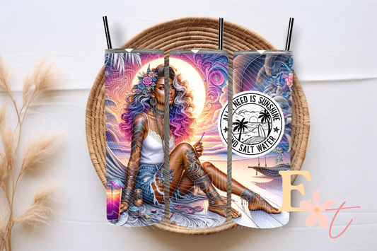 Salt Water 20oz Tumbler Sublimation Wrap