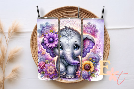 Baby Elephant 20oz Tumbler Sublimation Wrap