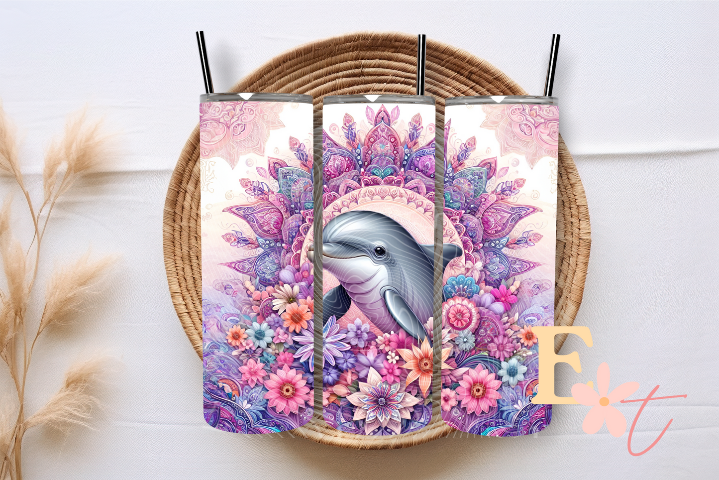 Mandela Dolphin 20oz Tumbler Sublimation Wrap