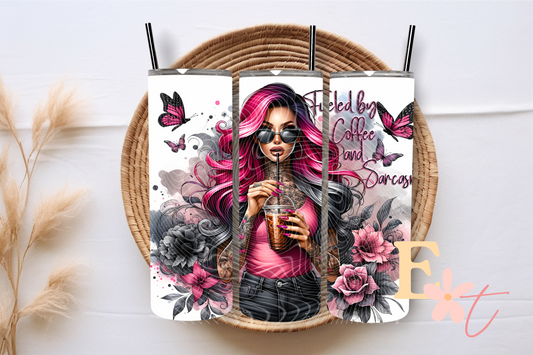 Fueled By Coffee 20oz Tumbler Sublimation Wrap