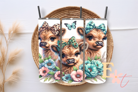 Three Bow Cows 20oz Tumbler Sublimation Wrap