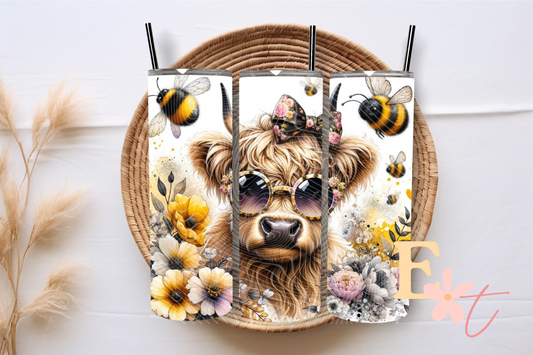 Bee Highland 20oz Tumbler Sublimation Wrap