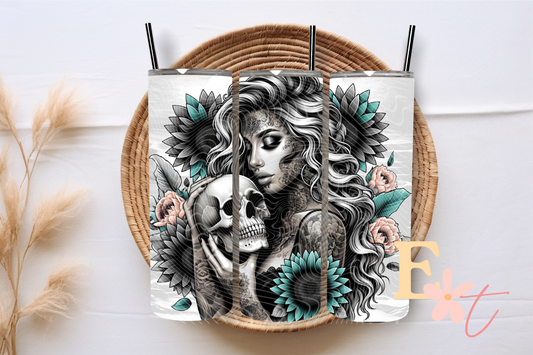 Girl and Skull 20oz Tumbler Sublimation Wrap