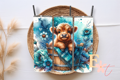 Blue Highland 20oz Tumbler Sublimation Wrap