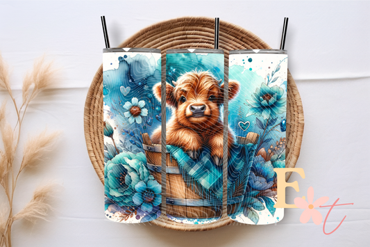 Blue Highland 20oz Tumbler Sublimation Wrap